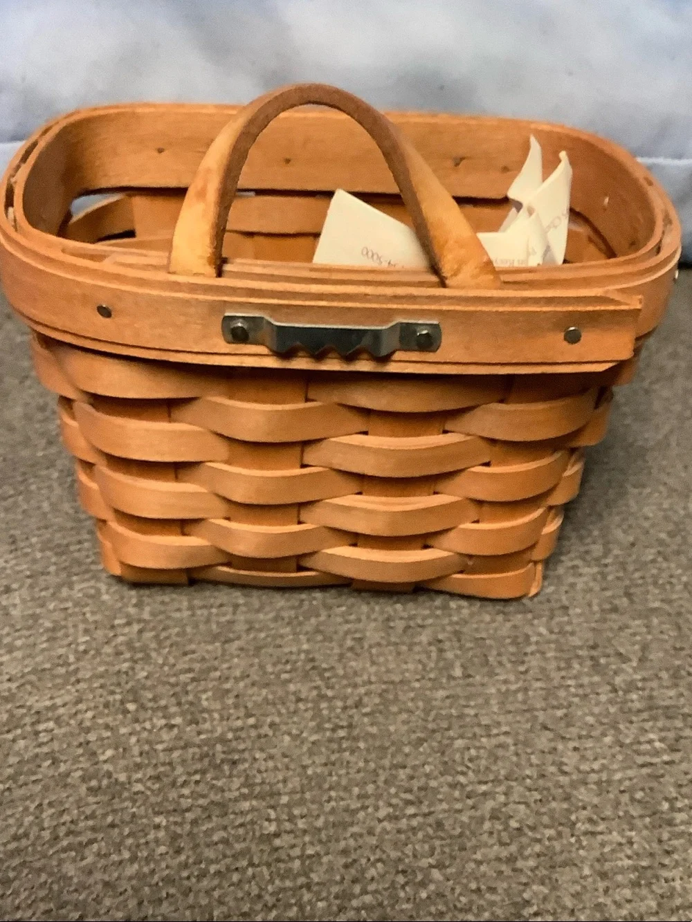 Longaberger Light Brown Handled Woven Basket